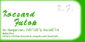 kocsard fulop business card